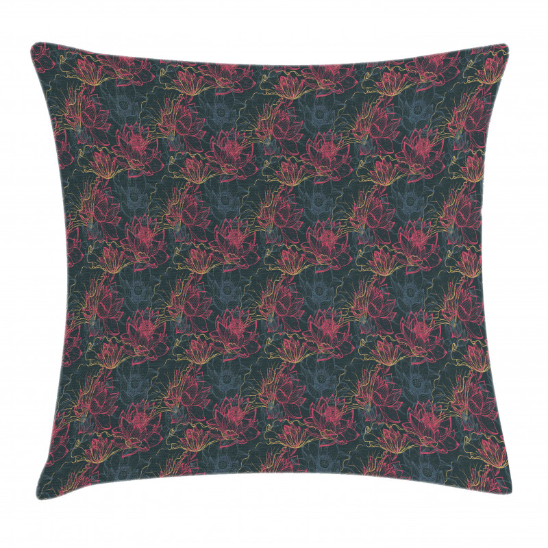Concept of Flowers of Asia Pillow Cover