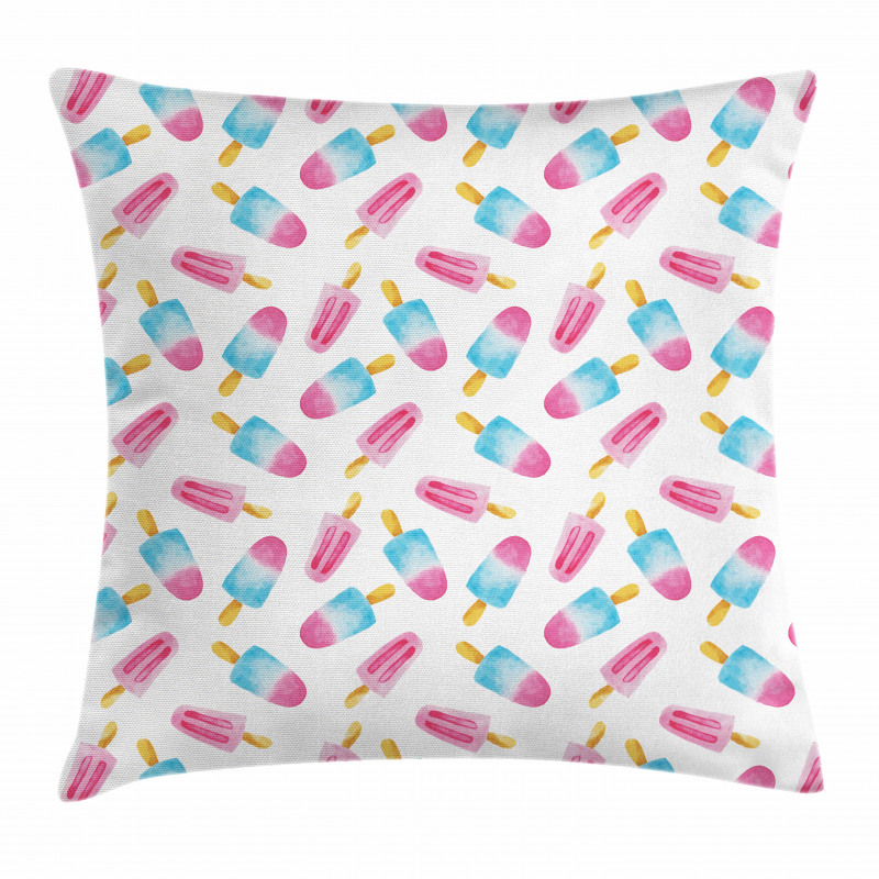 Watercolor Popsicles Pillow Cover