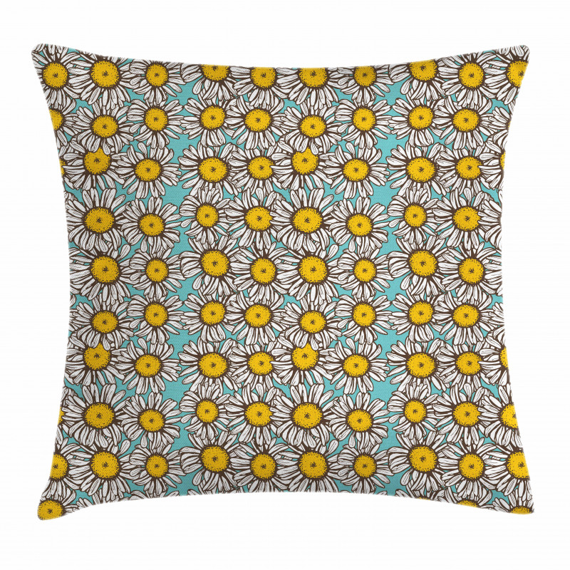 Sketch Daisies Pillow Cover