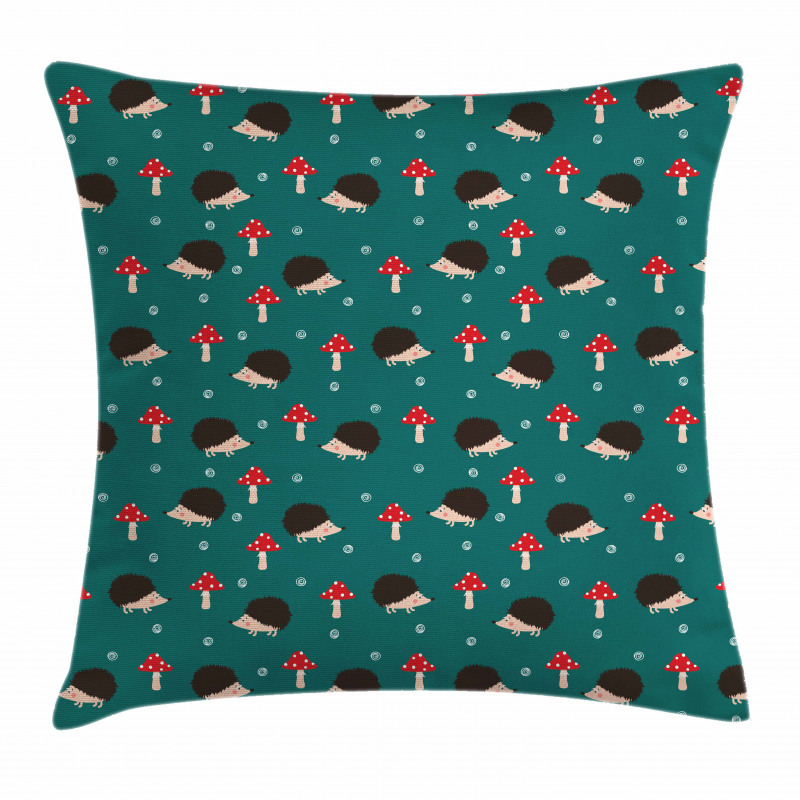 Forest Life Mushrooms Pillow Cover