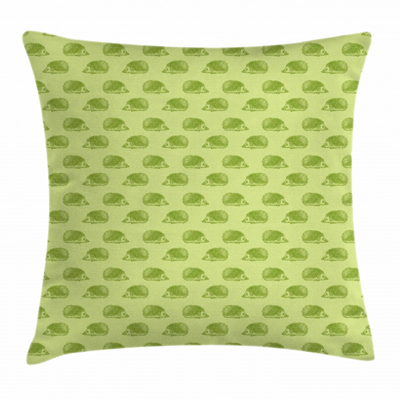 Spiny Mammals Green Pillow Cover