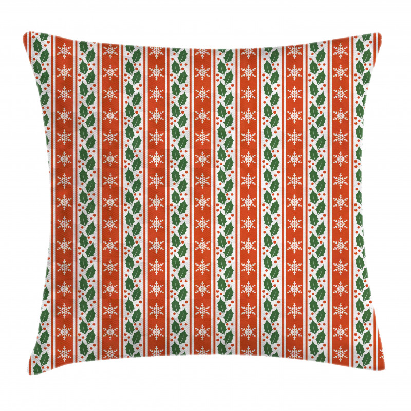 Holly Berries Banner Pillow Cover