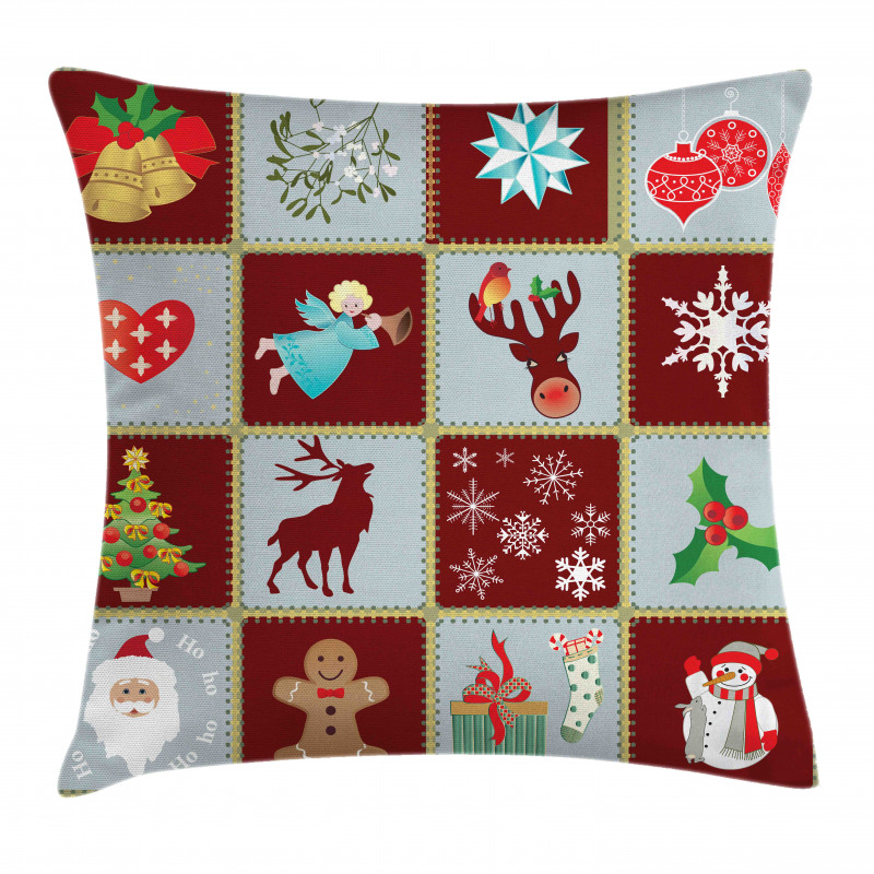 Xmas Tree Reindeers Pillow Cover