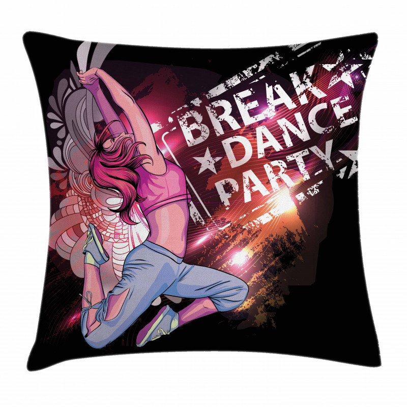 Break Dance Party Theme Pillow Cover