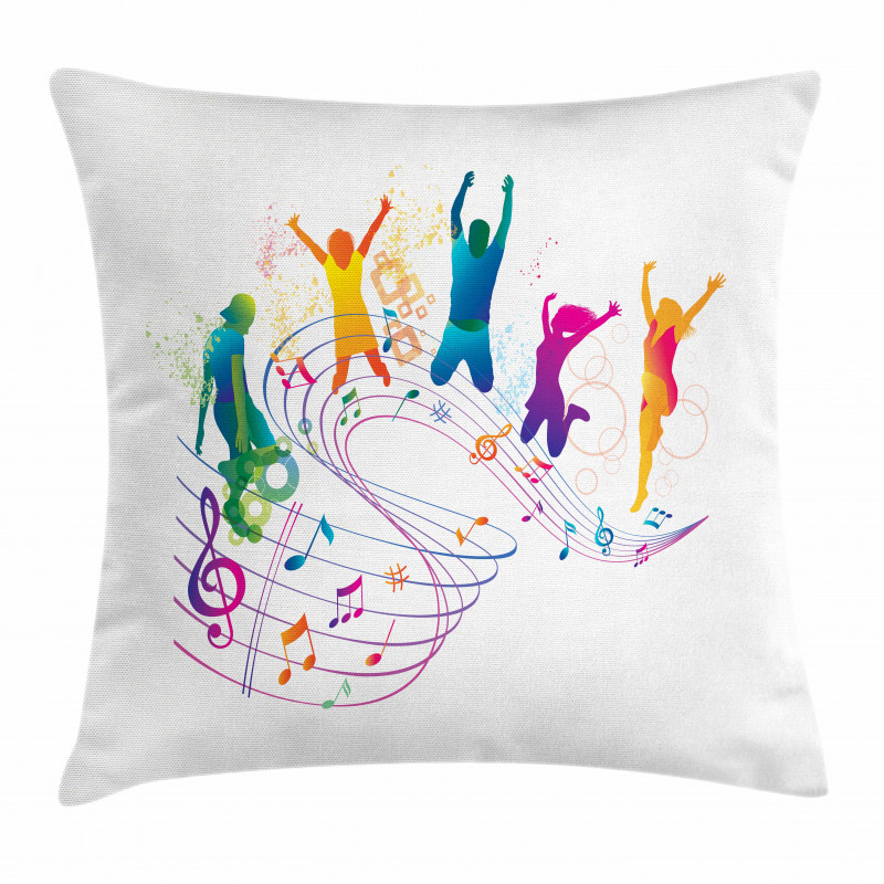 Dancing People Music Pillow Cover