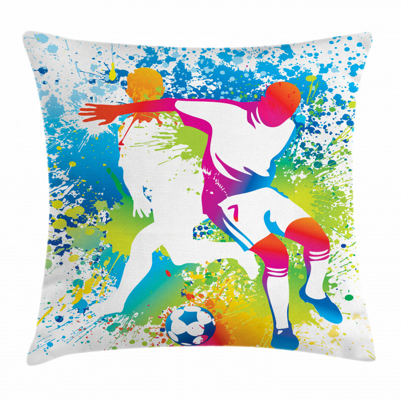 Football Players Colorful Pillow Cover