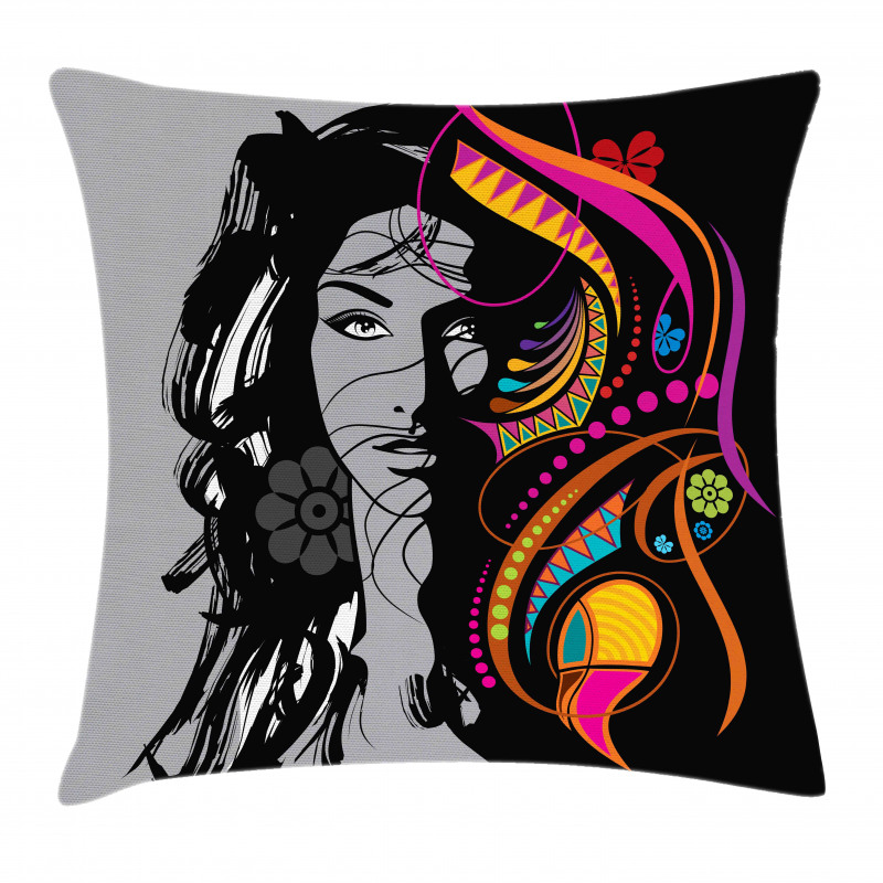 Woman Portrait Glamor Art Pillow Cover