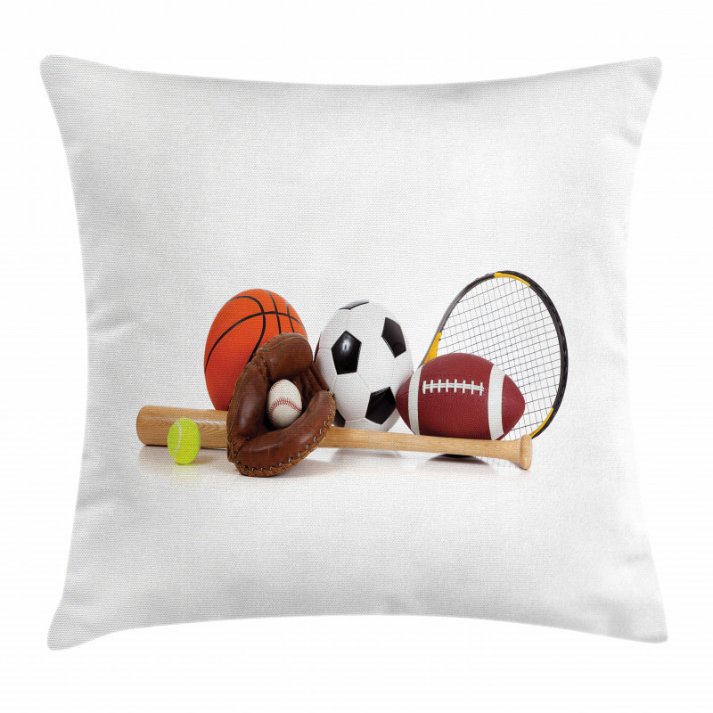 Assorted Sports Equipment Pillow Cover