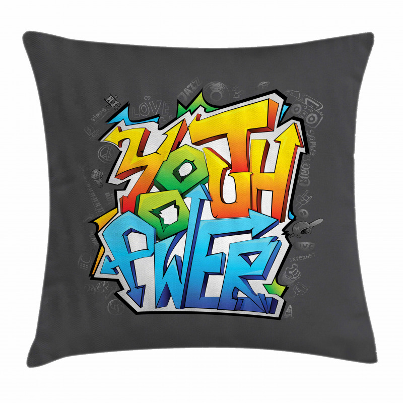 Graffiti Art Youth Power Pillow Cover