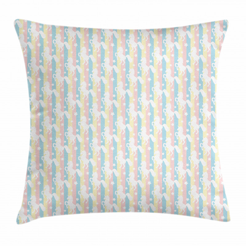 Pastel Stripes Stars Pillow Cover