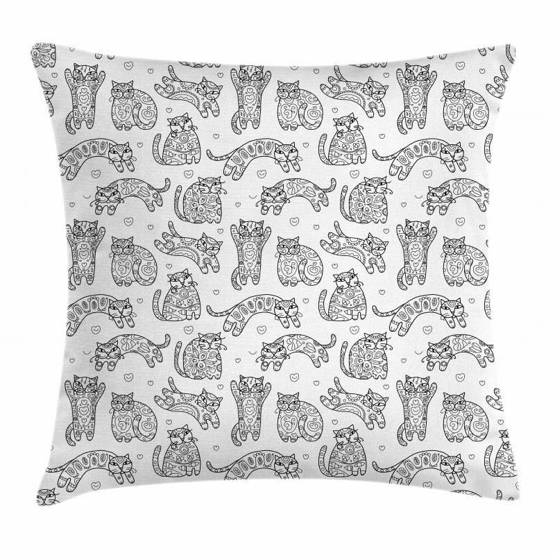 Ornamental Kittens Art Pillow Cover