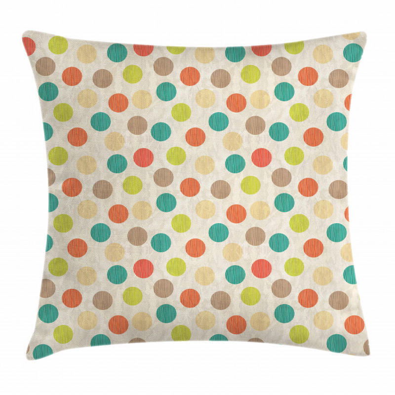 Colorful Circles Grungy Pillow Cover