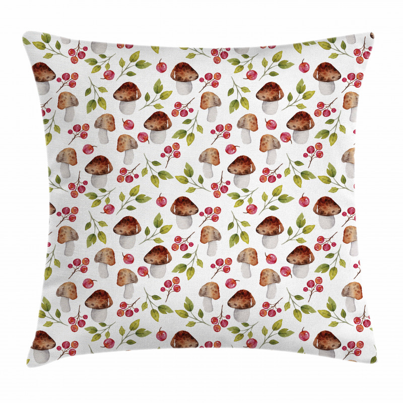 Forest Elements Fungus Pillow Cover