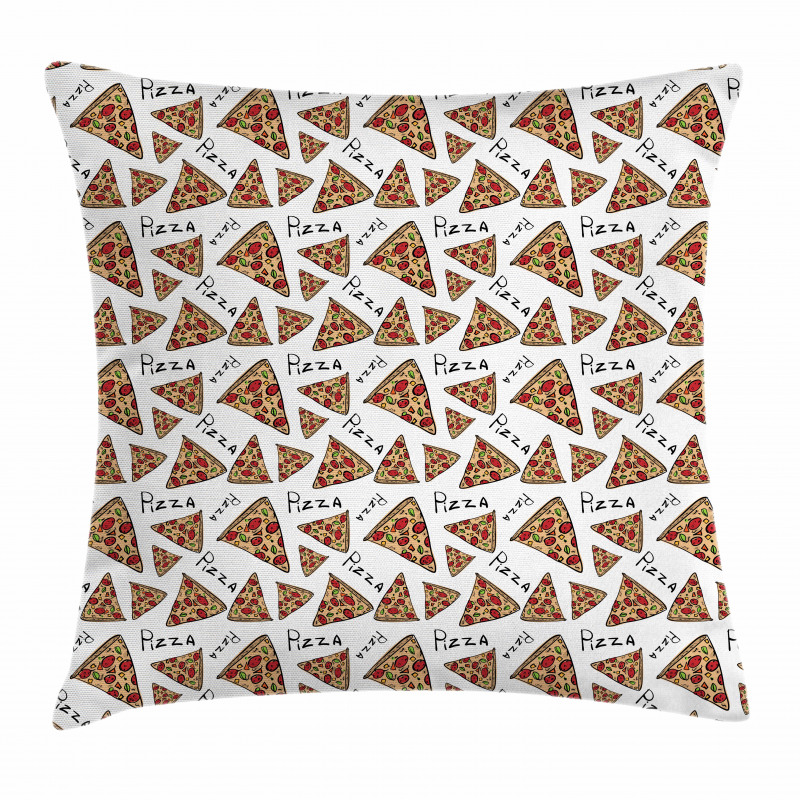 Doodle Art Style Slices Pillow Cover