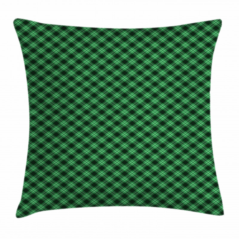 Diagonal Tartan Green Pillow Cover