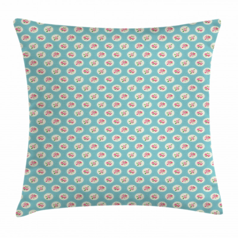 Circles and Flowers Pillow Cover
