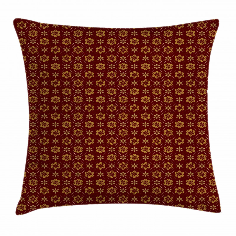 Dotted Flowers Pattern Pillow Cover