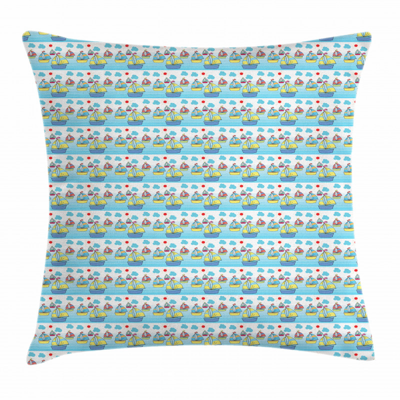 Sailing Boats of Summer Pillow Cover
