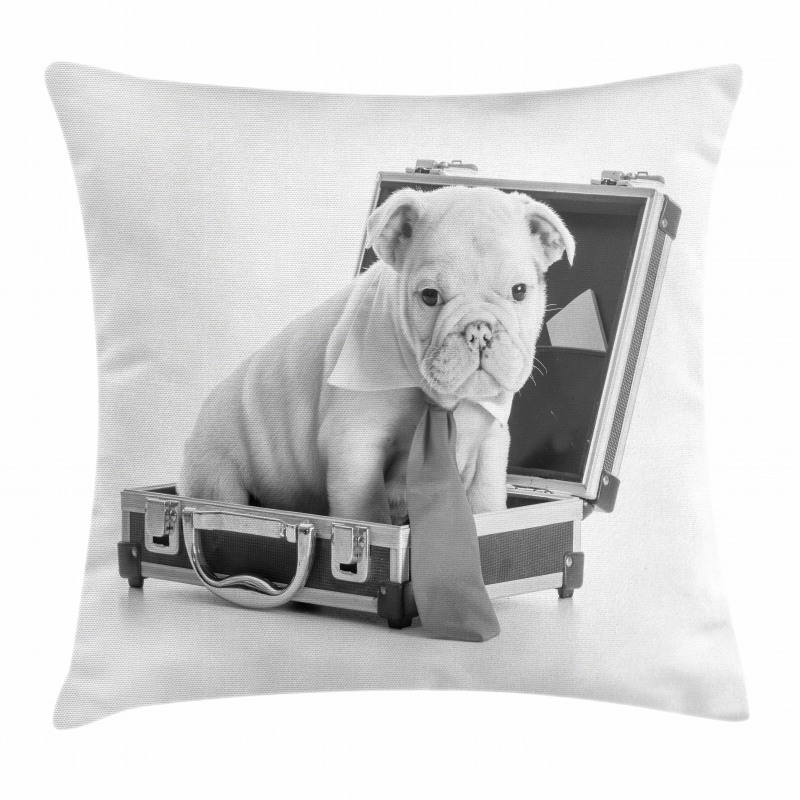 Puppy with Tie Pillow Cover