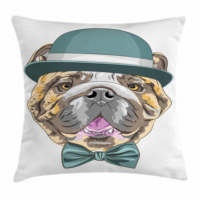 Dog in a Hat Pillow Cover