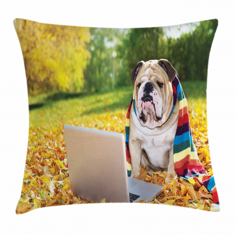 Dog in the Park Pillow Cover