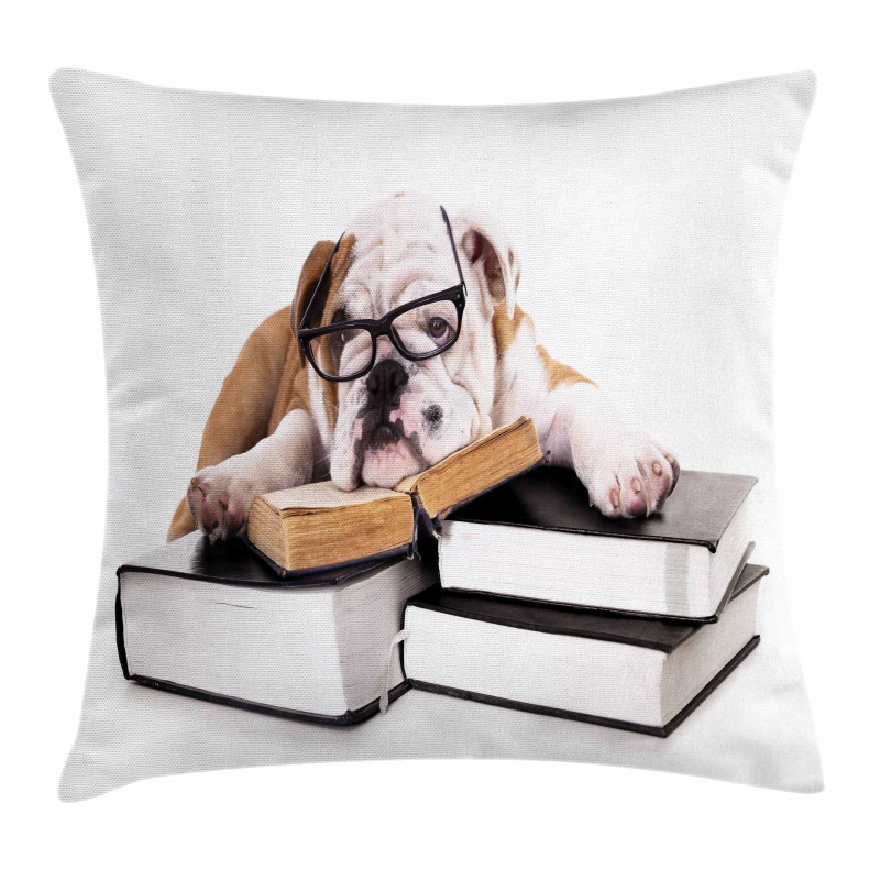 Glasses Dog Pillow Cover