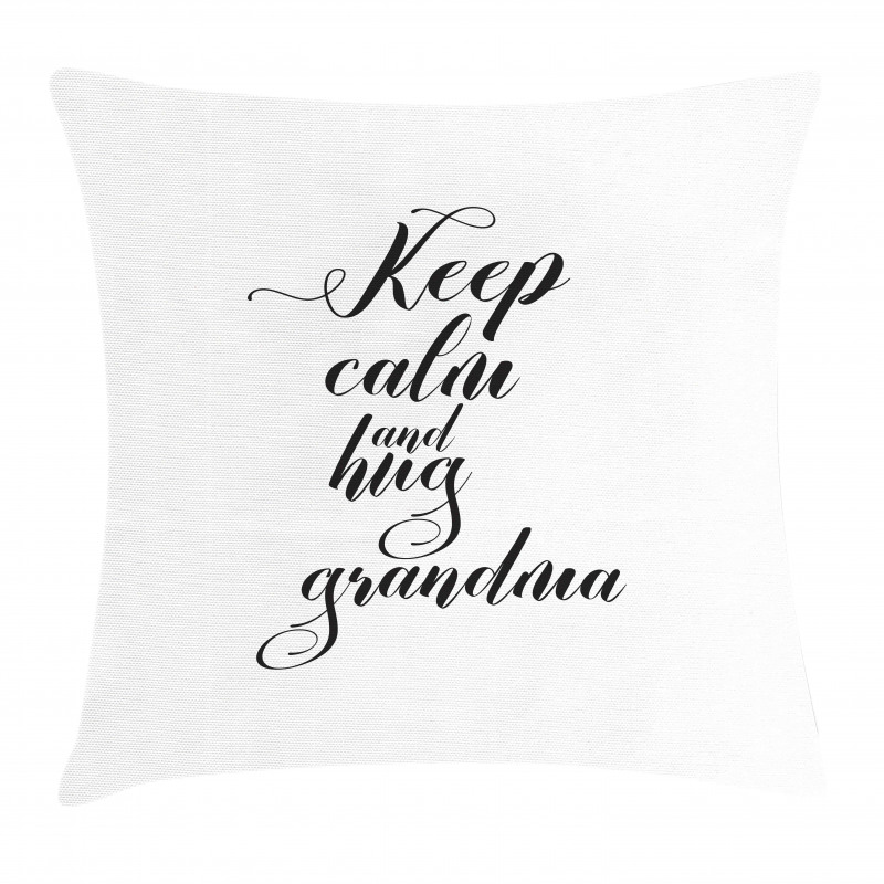 Hugging Grandma Calligraphy Pillow Cover