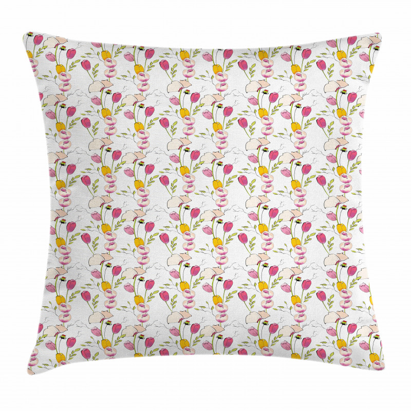 Tulips and Poppies Pillow Cover