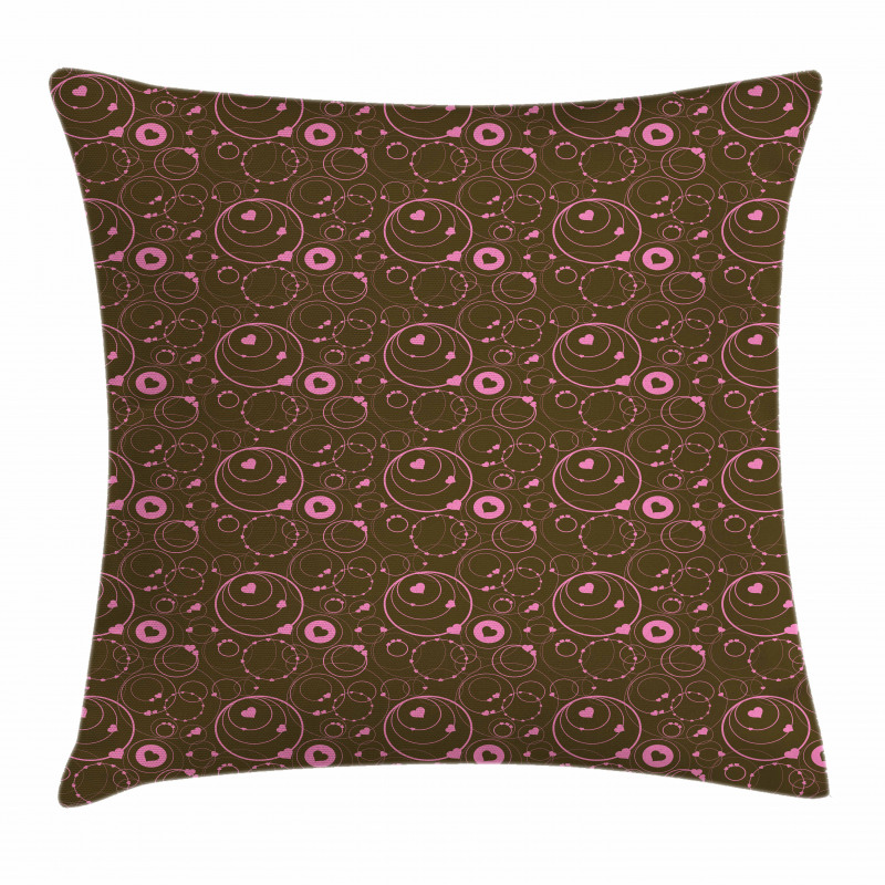 Valentines Day Circles Pillow Cover