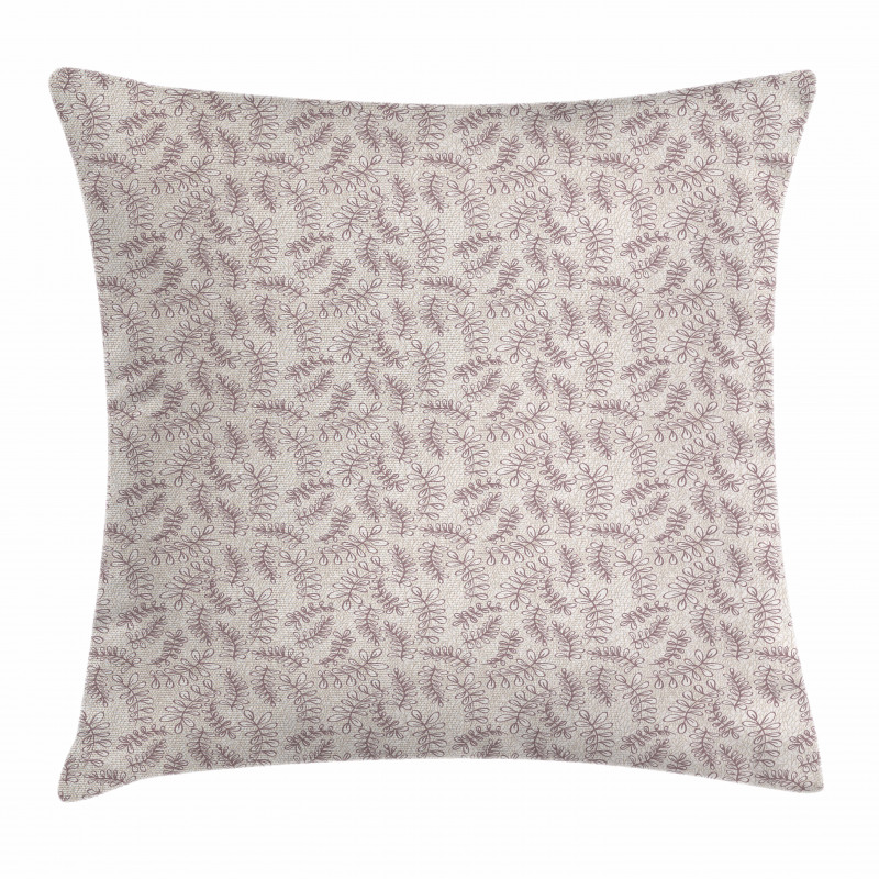 Sketch Style Foliage Pillow Cover
