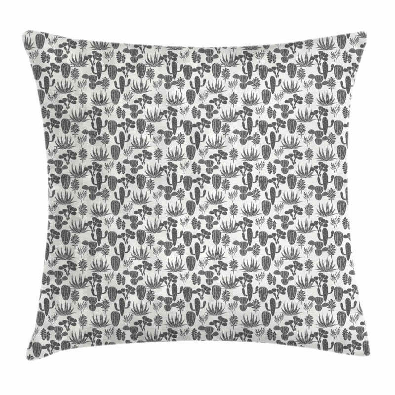 Cacti Plant Greyscale Pillow Cover