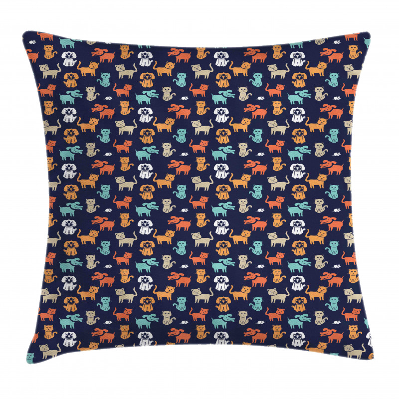 Cat Dog and Mouse Pillow Cover