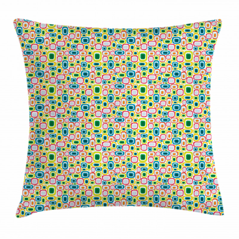 Colorful Retro Shapes Pillow Cover