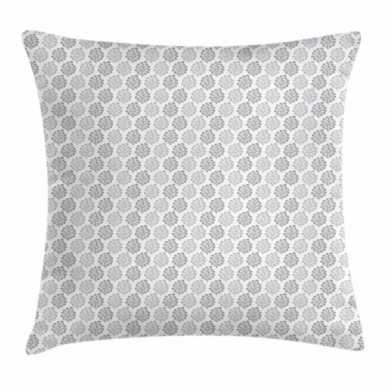 Greyscale Foliage Design Pillow Cover