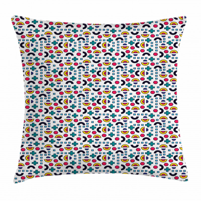 Half Circles Plus Sign Pillow Cover