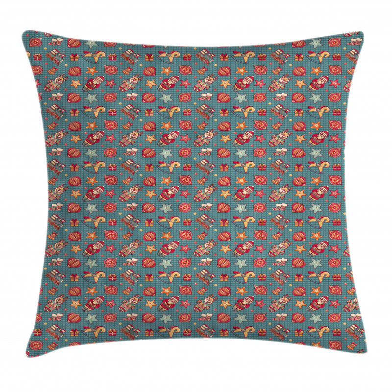 Noel Themed Cartoon Pillow Cover