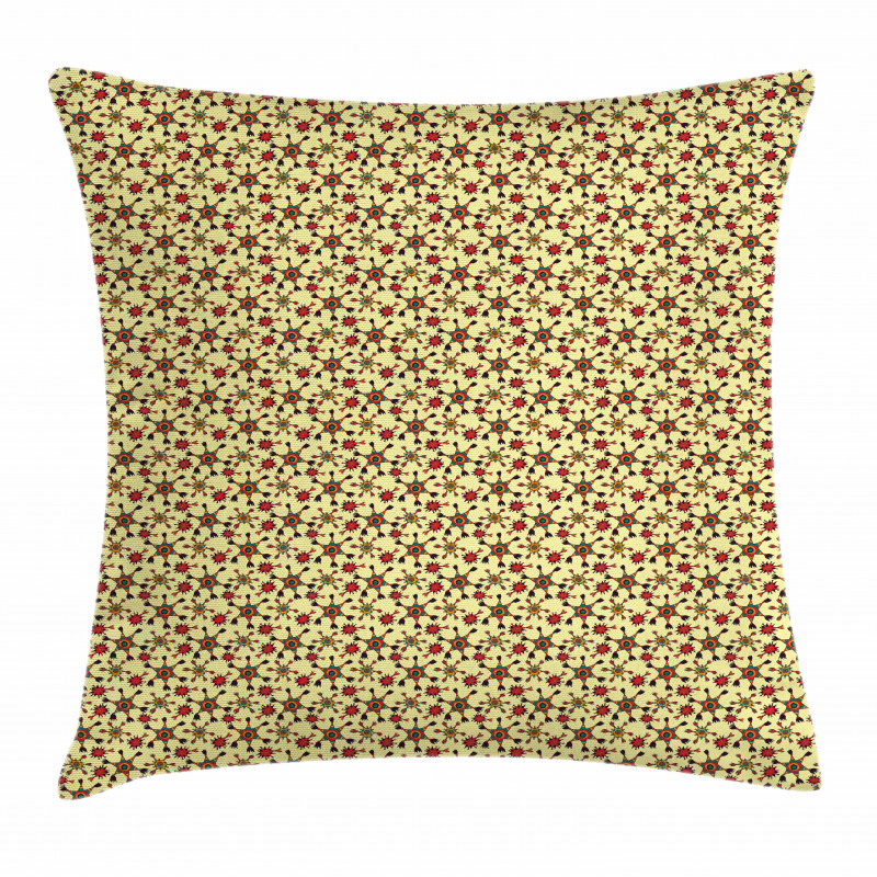 Doodle Style Latin Stars Pillow Cover