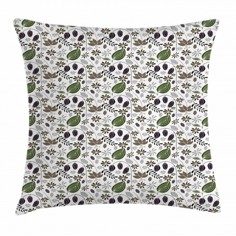 Botanical Foliage Branch Pillow Cover