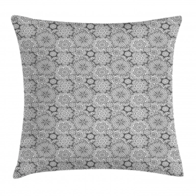 Hand Drawn Lines Curves Pillow Cover