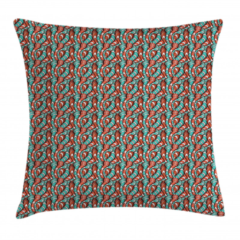Wavy Lines Grunge Pillow Cover