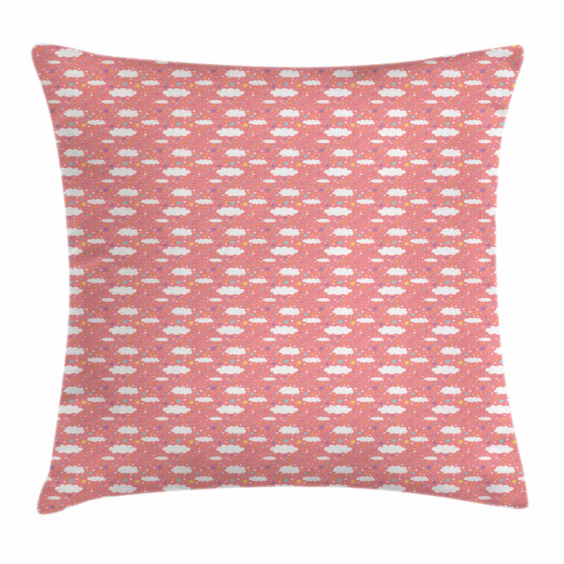 Stars with Dots Clouds Pillow Cover