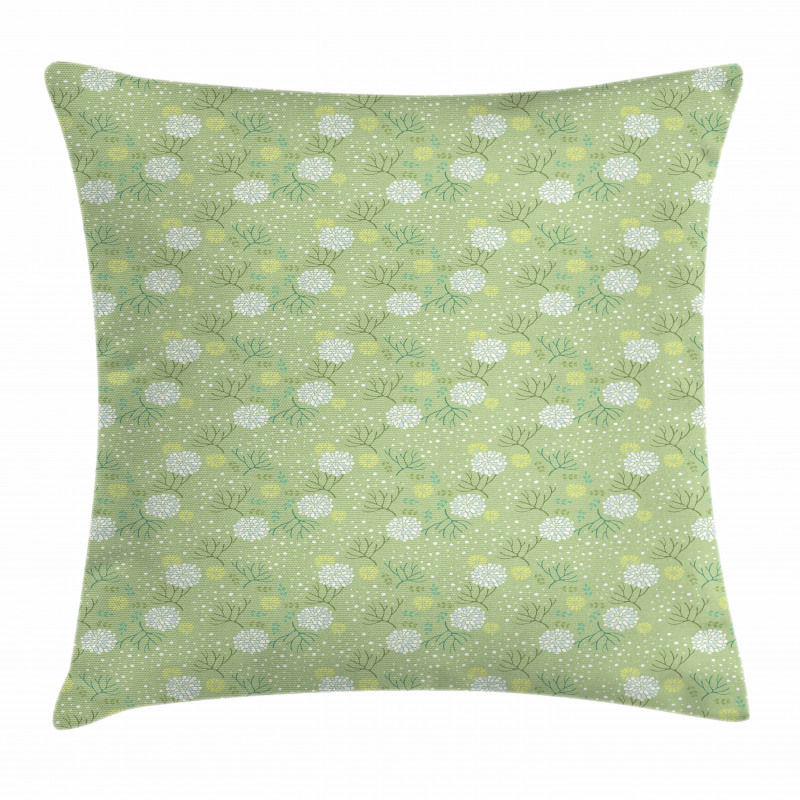 Pale Foliage Leaves Pillow Cover