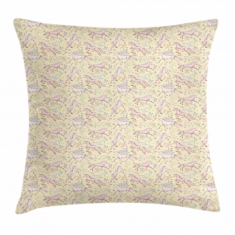 Watercolor Unicorns Pillow Cover