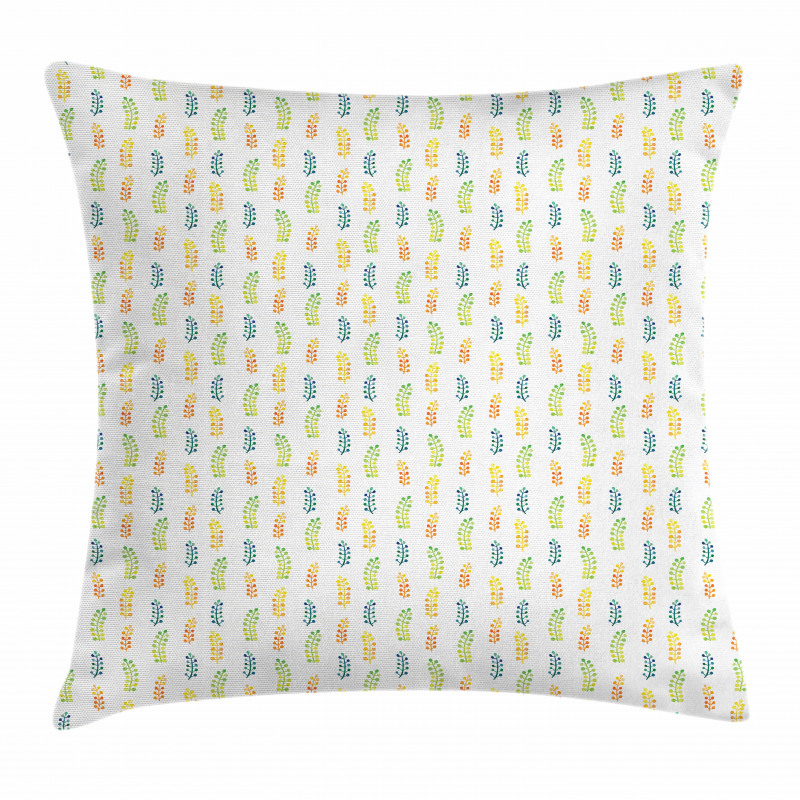 Watercolor Foliage Motif Pillow Cover