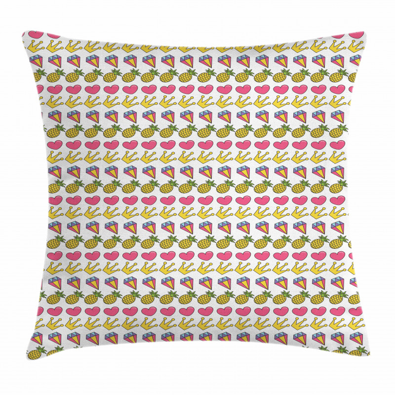 Heart Crown Gemstone Pillow Cover
