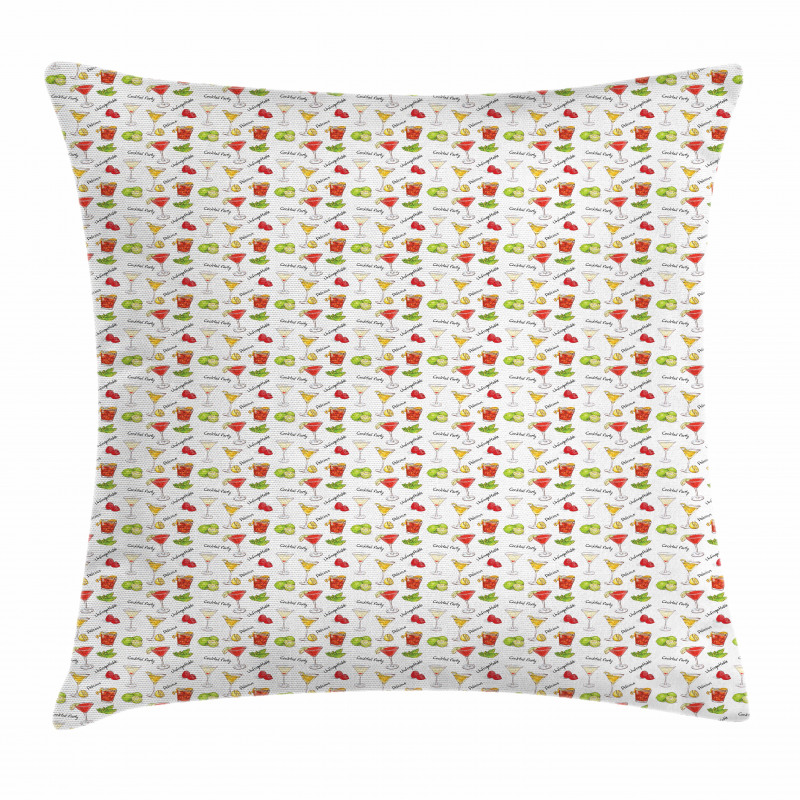 Cocktail Party Drinks Pillow Cover