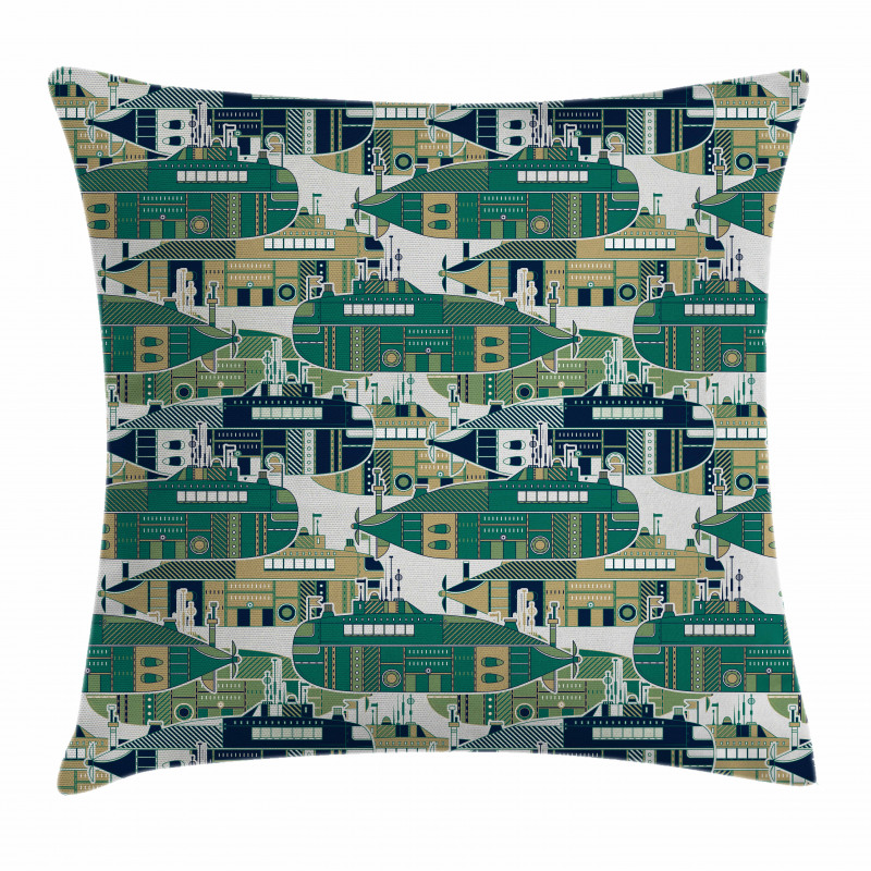 Old School Submarine Pillow Cover