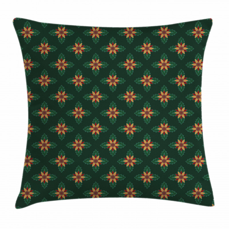 Ornate Flower Design Pillow Cover
