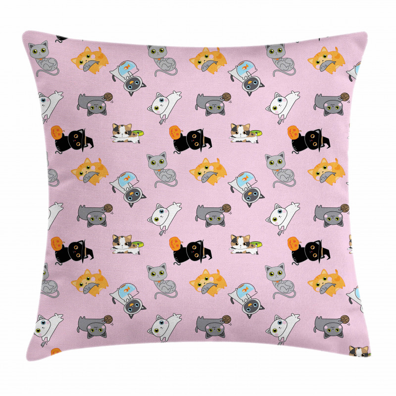 Colorful Baby Kittens Pillow Cover