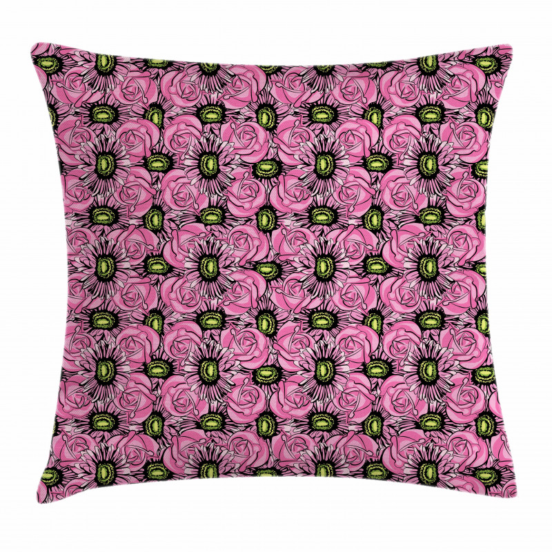 Roses and Gerbera Pillow Cover